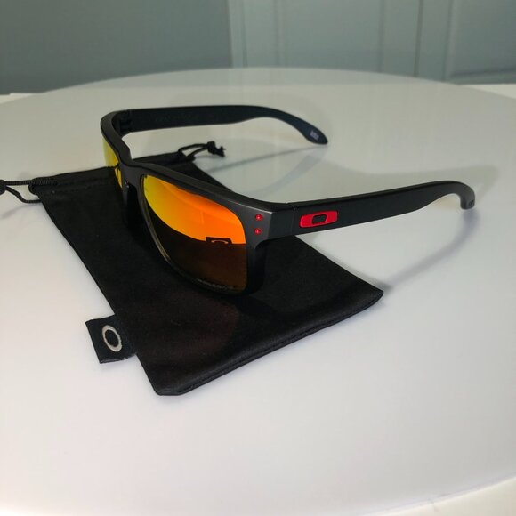 Red Prizm Polarized OAKLEY HOLBROOK Black Matte Frame 9102 - Picture 6 of 11